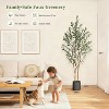 4/5/6/7FT Artificial Olive Tree, Faux Silk Plant with Natural Wood Trunk, Lifelike Fruits, Imitation Ceramic Planter & Green Moss for Home Office - 2 of 4