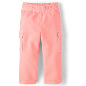 The Children's Place Toddler Active Garment Dyed Premium Fleece Wide Leg Cargo Lounge Pants - 1 of 4