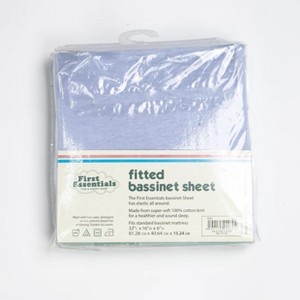 First Essentials 16" x 32" Bassinet Sheets For Better Sleep - 100% Cotton Knit - 1 of 2