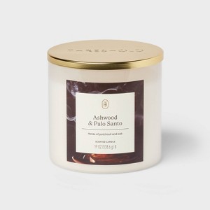 3-Wick Lidded Glass Jar Candle Ashwood and Palo Santo 19oz - Threshold™ - 1 of 3