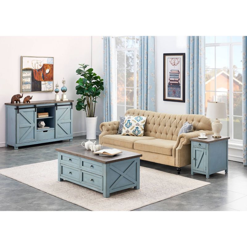 Skye Occasional 1 Drawer and 1 Door Chairside Cabinet Blue - Treasure Trove Accents, 6 of 9