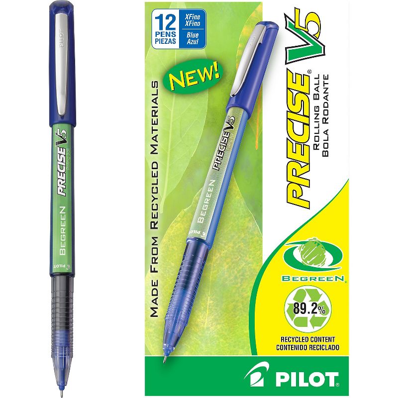 Pilot Precise V5 BeGreen Rollerball Pens Extra Fine Point Blue Ink 752375, 4 of 5
