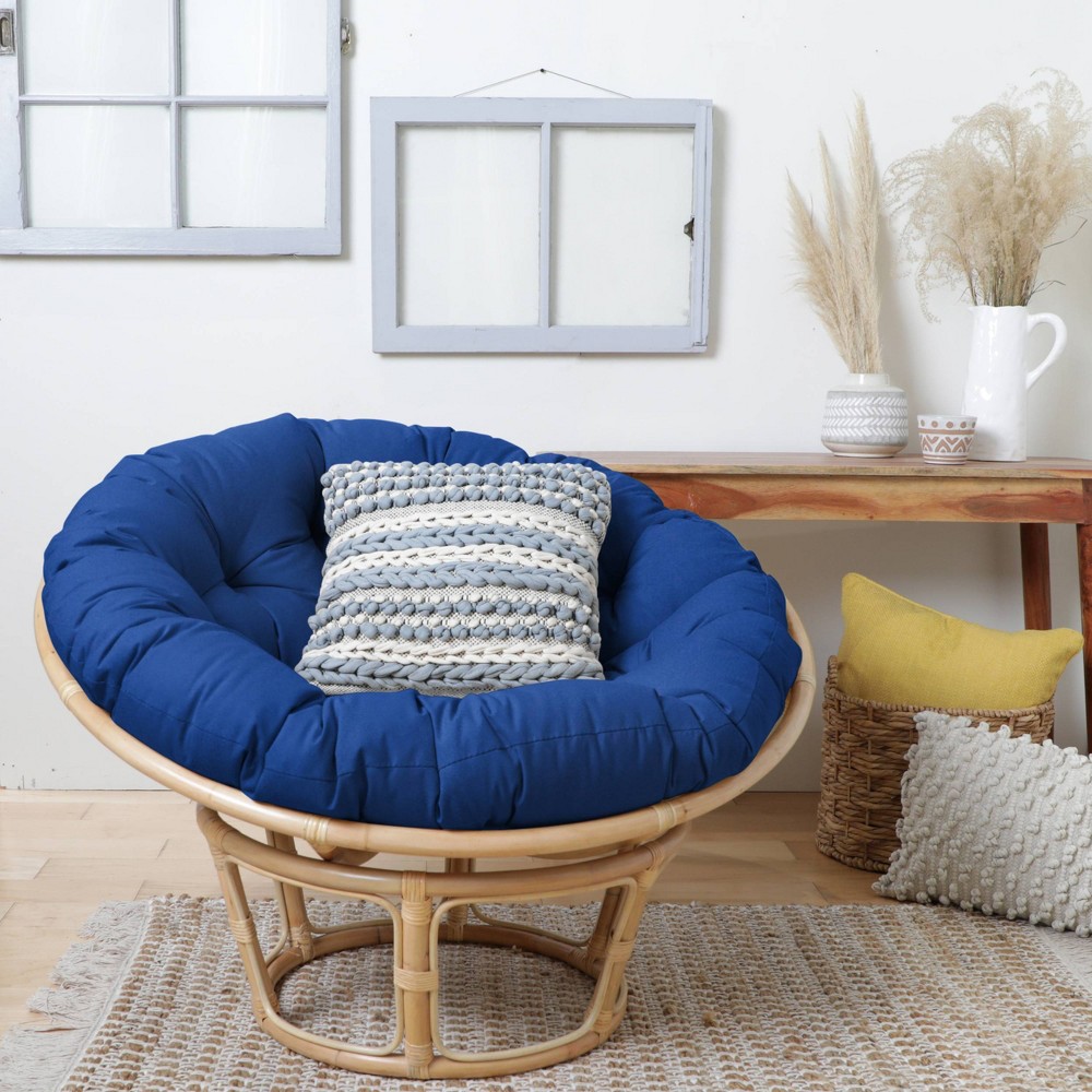 Photos - Pillow 48" x 48" x 4" Papasan Outdoor Chair Cushion Blue - Sorra Home: Reversible, Tufted, Stain-Resistant