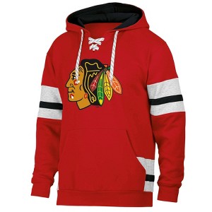 NHL Chicago Blackhawks Men's Long Sleeve Hooded Sweatshirt with Lace - 1 of 3