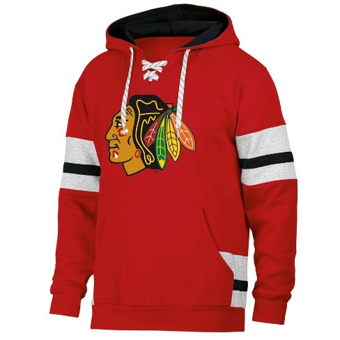 Nhl Chicago Blackhawks Men s Long Sleeve Hooded Sweatshirt With Lace L Target