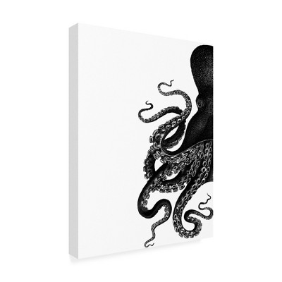 Trademark Fine Art -Fab Funky 'Octopus Black And White A' Canvas Art