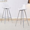 GlasFlength Accent Chairs Modern Upholstered Bar Stools with Sturdy Metal Legs For Kitchen Dining Living Room Terrace, White, 15"*13"*38" - 2 of 4