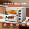 VEVOR Commercial Pizza Oven Countertop, 14" Double Deck Layer, Stainless Steel Electric Pizza Oven with Stone and Handle - 3 of 4
