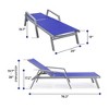 LeisureMod Marlin Patio Sling Chaise Lounge Chair With Arms in Grey Aluminum, Black - 4 of 4