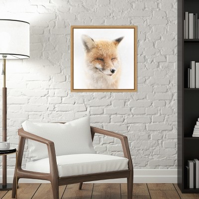 Amanti Art Satisfied Fox by Doris Reindl Canvas Wall Art Print Framed 16-in. x 16-in.