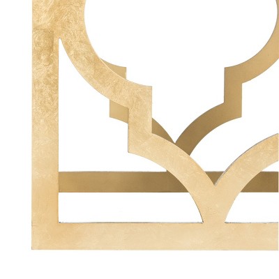 Gold Leaf Latticework Wood Accent Table