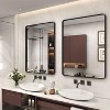 KIOTEE Rectangular Aluminum Alloy Framed and Tempered Glass Wall Bathroom Vanity Mirror in Matte Black - 2 of 4