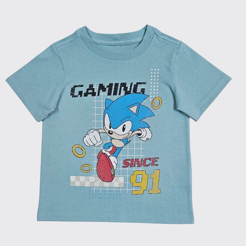 Toddler Boys' Sonic Figures Printed T-Shirt - Blue, 1 of 3