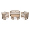 Christopher Knight Home Bonita Outdoor 4 Piece Rope Weave Acacia Wood Seating Set with Cushions - 3 of 4