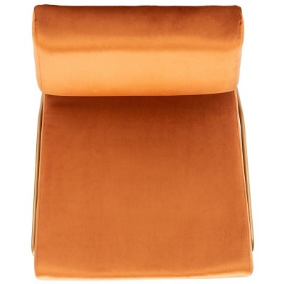 Sienna Brown Velvet and Metal Accent Chair