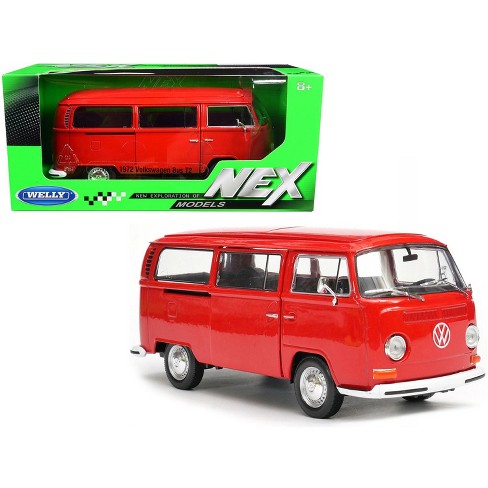 1972 Volkswagen T2 Bus Van Red 1 24 Diecast Model By Welly Target