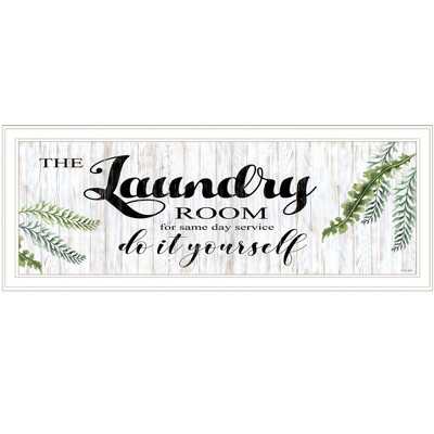 HomeRoots The Laundry Room White and Brown Framed Print Laundry Wall Art