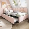 Sapphtopaz Daybed Bed Frame with Velvet Upholstered Sofa Bed with Metal Slatted Frame Bed for Bedroom, Apartment - 3 of 4
