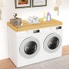 Zevemomo 27.5"x54" Washer Dryer Topper, Natural Wood Laundry Shelf for Over Washer Dryer, Folding Clothes Organizer, Natural Wood - 2 of 4