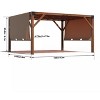 WhizMax 12'X 14' Cedar Wood Luxury Outdoor Pergola with High-Quality Fabric Canopy - 2 of 4
