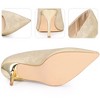 BLISSFUL STEP Women's Pointed toe Stiletto Heel Sparkly Heels Pumps - 3 of 4