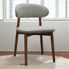 Set of 4 Flannelette Upholstered Dining Chairs with Walnut Solid Wood Legs, Mid-Century Armless Accent Chairs for Kitchen, Dining, or Office - 2 of 4