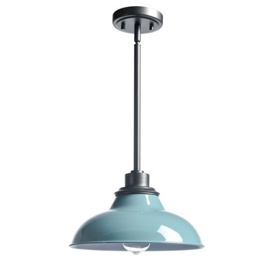 Claxy Sea Green Pendant Light Fixture Modern Kitchen Islands Pendant Light Metal Rod