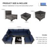 Nertpow Deluxe 7-Piece Outdoor Patio Furniture Set: Versatile Patio Set for Backyard, Lawn & Poolside Settings, Grey Rattan Blue Cushion - 3 of 4