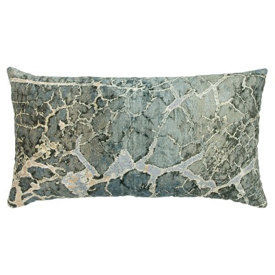 Abstract Decorative Filled Oversize Lumbar Throw Pillow Gray - Rizzy Home