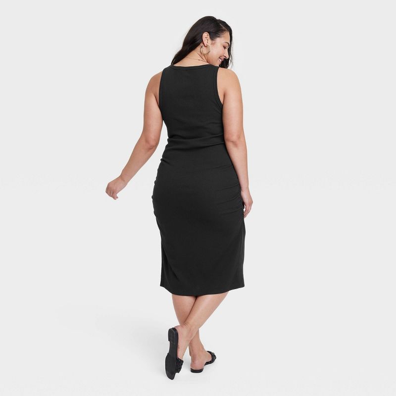 Women's Rib Knit Side Ruched Bodycon Dress - A New Day™, 3 of 11