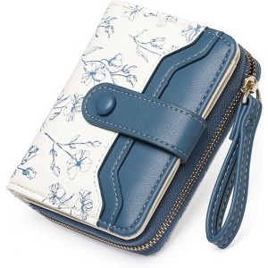 BEAFUP Womens Wallet,RFID Blocking Floral Leather Card Holder,Bifold Long Ladies Wallet with Zipper Pocket for Daily Use & Travel - 1 of 4