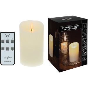 Pavilion Gift Company - Ivory Candle - 5" Realistic Flame LED Lit Candle - Flame Candles - 1 of 4