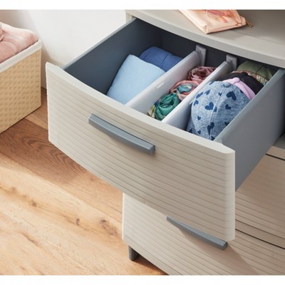Adjustable White Plastic Drawer Dividers Set of 2