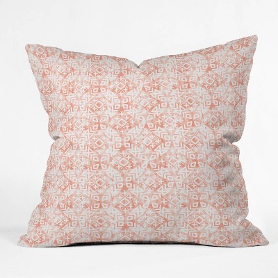 16"x16" Little Arrrow Design Co Modern Moroccan in Odessa Throw Pillow Pink - Deny Designs