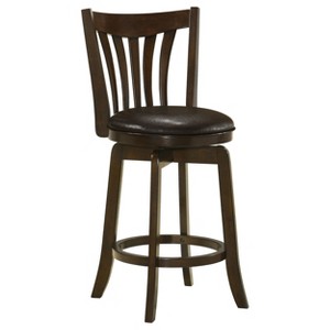 Coaster Home Furnishings Lambert Counter Height Swivel Bar Stool with Upholstered Seat Dark Cherry - 1 of 4