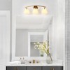 LNC Vabatahtlik 25-in 3-Lights Polished Gold Cone Modern/Contemporary Bathroom Vanity Lights ,Cream Jade Glass Shade - 4 of 4