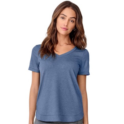 Jockey Women's Everactive V-neck Tee Xs Dusk Blue Heather : Target