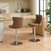 Swivel Velvet Barstools, Modern Upholstered Chrome base Bar Stools with Backs Comfortable Tufted for Home Pub and Kitchen Island-Set of 2 - 4 of 4