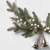 22in Unlit Silver Hoop Greenery with Bell Artificial Christmas Wreath - Wondershop™ - image 2 of 2
