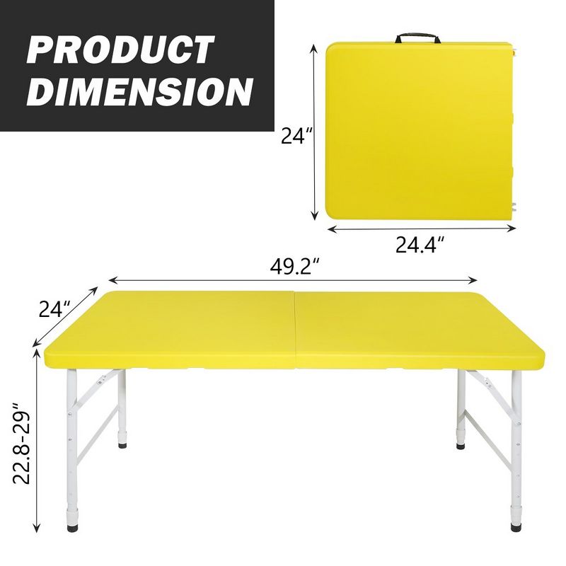 4ft Portable Folding Table Folding Table for Camping, 3 of 6