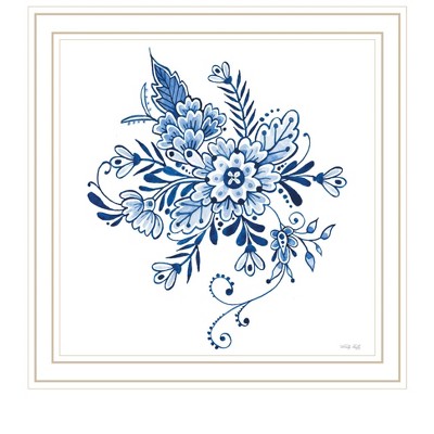 HomeRoots Floral Calligraphy Sketches White Framed Print Wall Art
