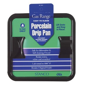Stanco 418-S Gas Range Drip Pan, 7-3/4" x 4-1/4", Black Porcelain - 1 of 1