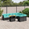 vidaXL 10 Piece Patio Sofa Set with Cushions Black Poly Rattan - 2 of 4