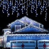 MOVSSOU Icicle Lights Christmas Lights Plug-in 33ft 400ct LED White - 2 of 4