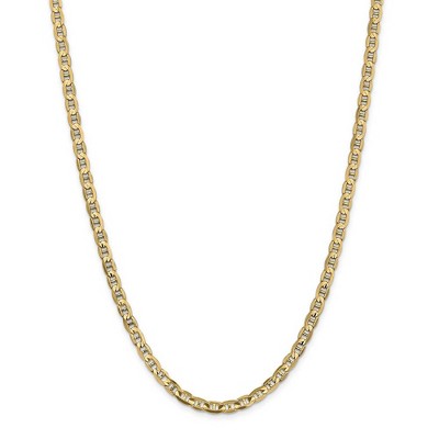 Black Bow Jewelry 4.5mm 14k Yellow Gold Solid Concave Anchor Chain Necklace
