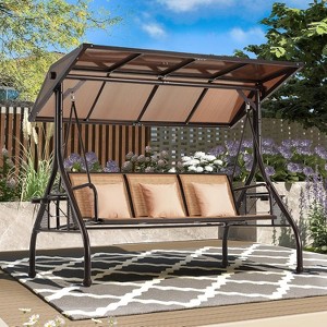 EROMMY Outdoor Porch Swing with Adjustable Hardtop - 1 of 4
