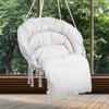 VEVOR Hanging Hammock Swing Chair, 330 Lbs Capacity, Macramé Hanging Chair with Cushion and Mounting Hardware, Cotton Rope Swing Chair, Beige - 2 of 4