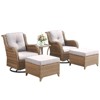 Gymojoy Outdoor Swivel Chair with Ottoman High Back Glider Chair with Soft Cushion - 3 of 4