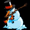 Men's Design By Humans Dabbing Snowman Shirt Christmas Gift Dab Santa Claus T-Shirt By vomaria T-Shirt - 2 of 4