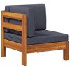 vidaXL Corner Facing L-Shaped Outdoor Corner Sofa, Solid Acacia Wood in Teak Look, Dark Gray, 24.8" x 24.8" x 23.6" - 2 of 4